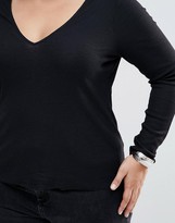 Thumbnail for your product : ASOS Curve CURVE Fitted V Neck In Slub