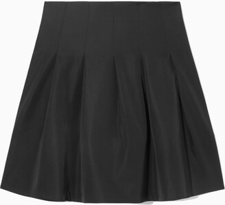COS Voluminous Pleated Satin Mini Skirt - ShopStyle 