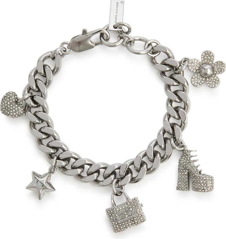Marc Jacobs Icon Mini Charm Silver-plated Bracelet