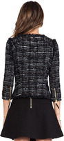 Thumbnail for your product : Milly Featherweight Italian Tweed Fringe Zip Jacket