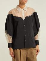 Thumbnail for your product : Toga Panelled Tulle And Taffeta Blouse - Womens - Black