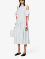 Thumbnail for your product : VVB Striped cotton-poplin midi dress