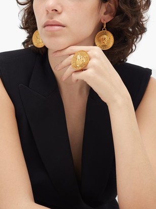 Versace Medusa Coin Brass Earrings - Gold