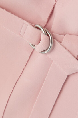 Norma Kamali Belted Stretch-crepe Mini Dress - Pastel pink