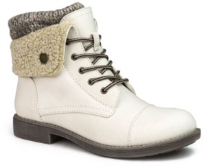 white mountain lace up booties