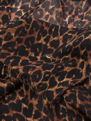 Saint Laurent Leopard-print Cashmere Scarf - Leopard
