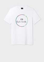 Thumbnail for your product : Paul Smith Men's White 'Cycle Stripe' Circle Print Organic-Cotton T-Shirt