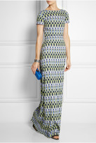 Thumbnail for your product : Matthew Williamson Bluebell Trellis stretch-crepe gown