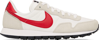 Nike White & Red Air Pegasus 83 Sneakers
