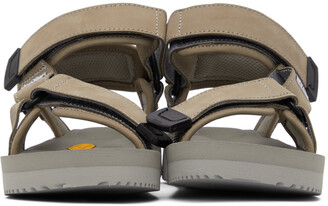 Suicoke Taupe & Grey Nubuck DEPA-V2NU Sandals