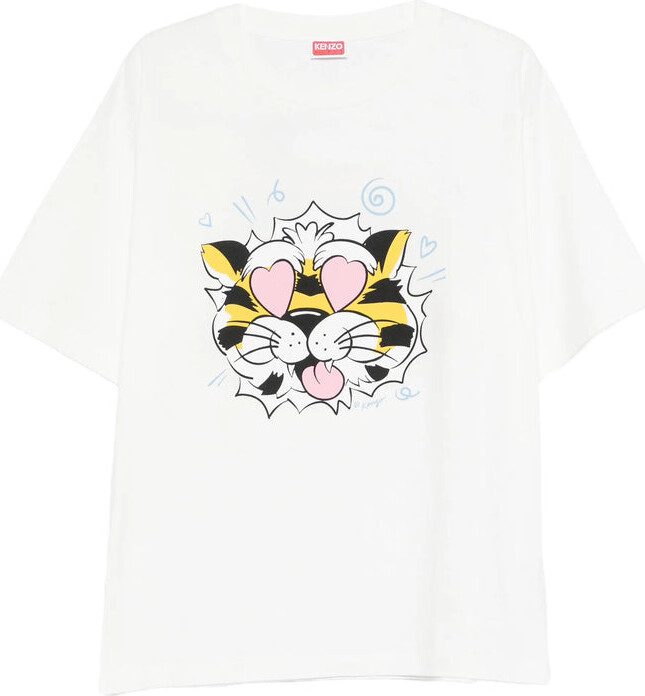 Kenzo T Shirts White, Yellow