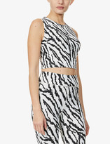 Thumbnail for your product : Michi Mystic zebra-print stretch-woven sports bra