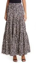 Thumbnail for your product : La DoubleJ Big Leopard Print Convertible Tiered Maxi Skirt