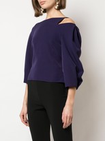 Thumbnail for your product : Christian Siriano Cropped Notched Shoulder Top