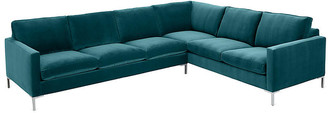 One Kings Lane Amia Right-Facing Sectional - Peacock Crypton