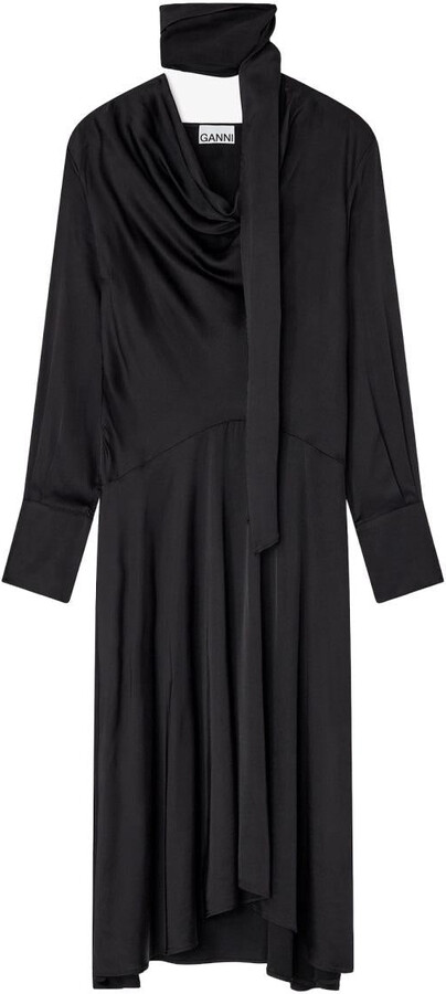 Ganni Midi Dress With Scarf