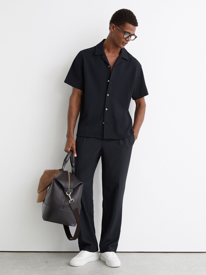 Reiss Textured Cuban-collar Shirt