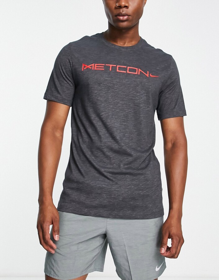 Training Metcon Dri-FIT graphic t-shirt in dark grey - ShopStyle
