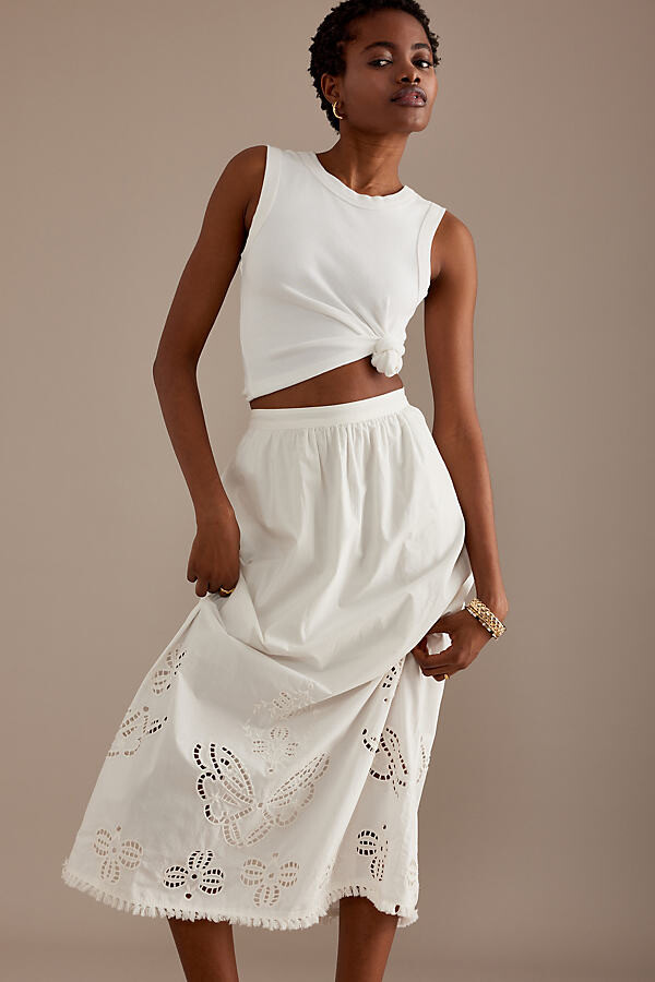 Louise Misha Paola Eyelet Cotton Midaxi Skirt ShopStyle