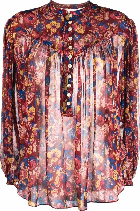 Red Floral Blouse | Shop the world's largest collection of fashion 