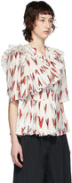 Thumbnail for your product : Charles Jeffrey Loverboy White & Red Silk Rofl Heart Print Blouse