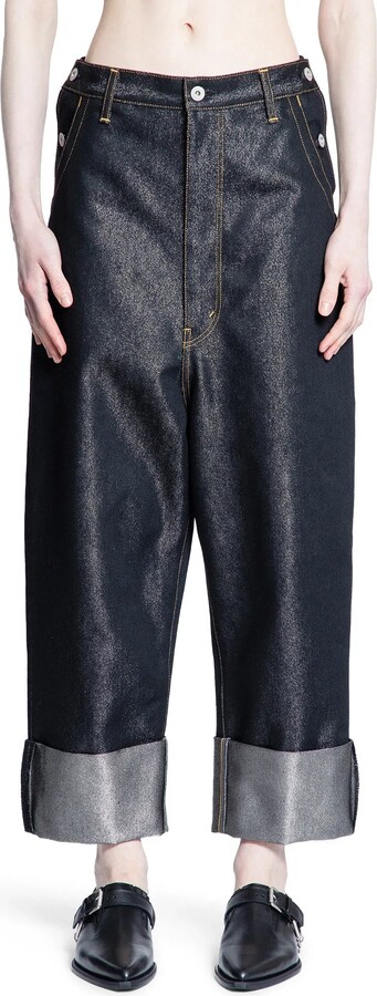 Junya Watanabe Cotton Cupro Polyester Turn-Up Jeans