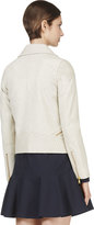 Thumbnail for your product : Marc by Marc Jacobs Ecru Crackled Lambskin Avery Biker Jacket