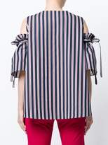 Thumbnail for your product : P.A.R.O.S.H. striped cold shoulder blouse