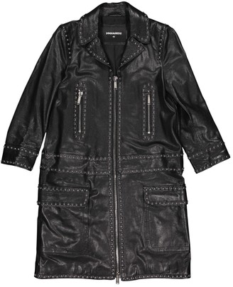 DSQUARED2 Black Leather Coats