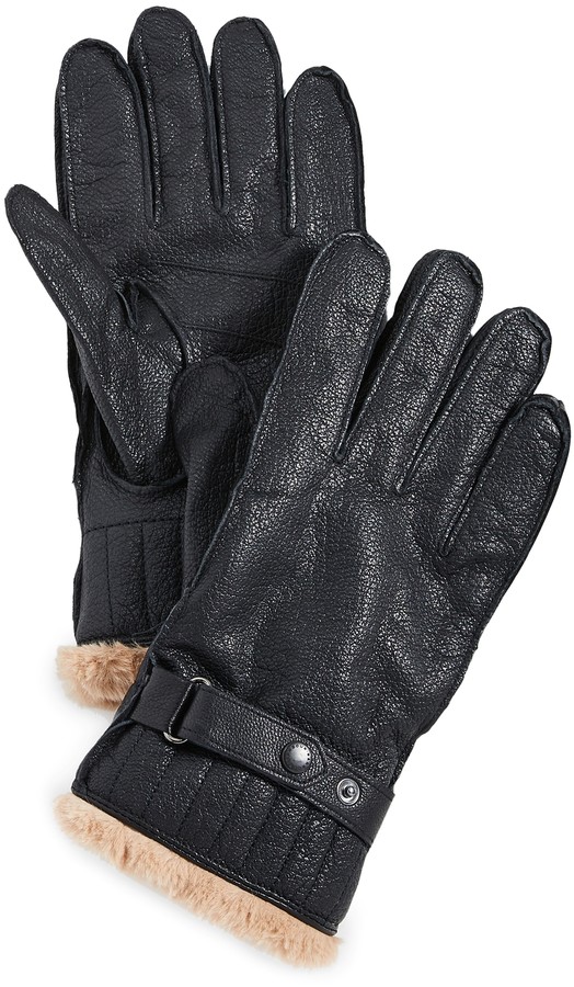 barbour leather gloves