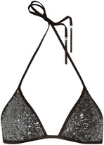 Thumbnail for your product : Agent Provocateur Zonia sequined triangle bikini top