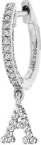 Thumbnail for your product : Meira T 14K White Gold Diamond Intial Single Huggie Hoop Earring