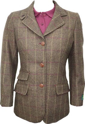 Hunter-Outdoor Ladies Bark Tweed Blazer 100% Wool (Medium) Brown