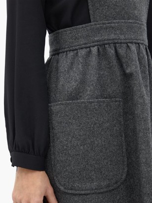 Gucci Patch-pocket Wool Pinafore Dress - Grey