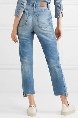 Madewell The Perfect Summer Frayed High-rise Straight-leg Jeans - Mid denim