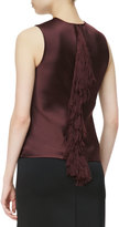 Thumbnail for your product : Alexander Wang Sateen Fringe-Back Shell Top