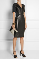 Thumbnail for your product : Roland Mouret Nabis paneled leather and crepe dress