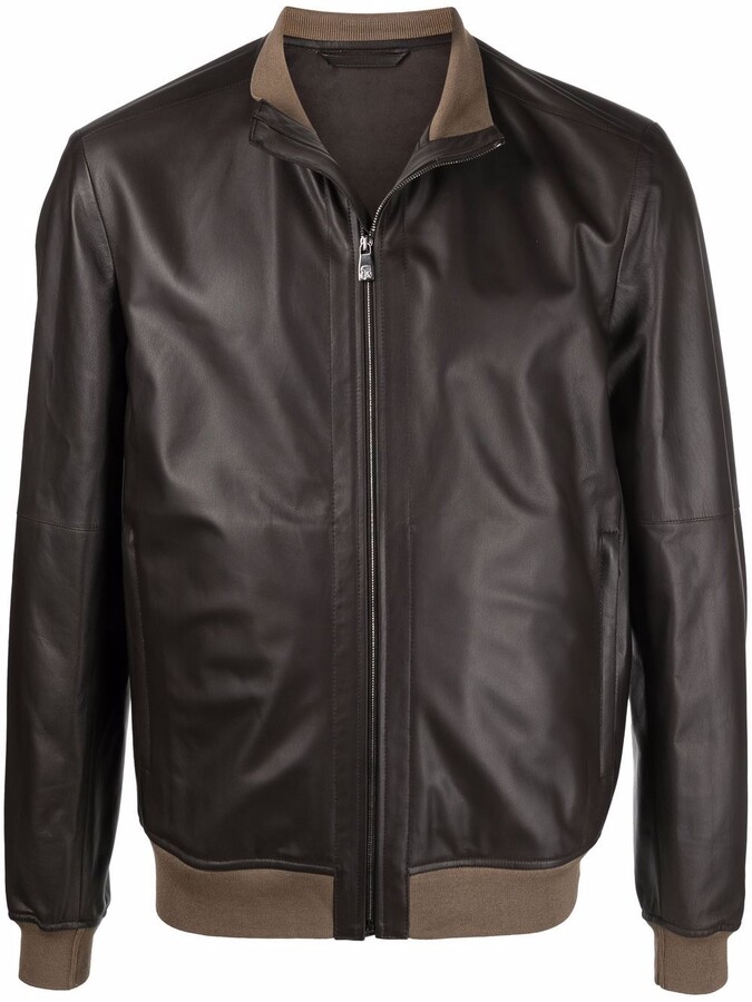 Mens Brown Leather Bomber Jackets | Shop the world's largest collection of  fashion | ShopStyle