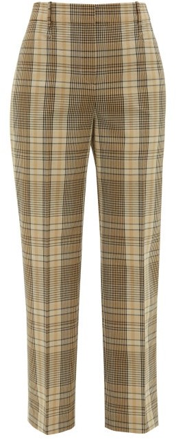 Joseph Straight-leg Checked-madras Trousers - Beige Multi - ShopStyle Pants