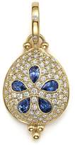 Thumbnail for your product : Temple St. Clair 18K Gold Sea Biscuit Pendant with Sapphire and Pave Diamonds