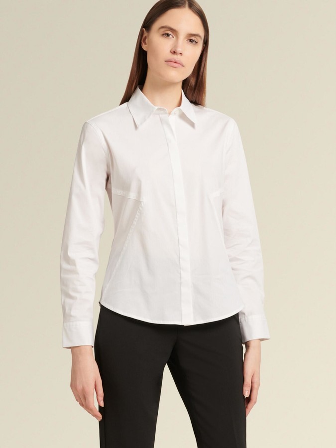 Donna Karan Womens B/W Striped Button-Down Blouse Tunic Top Shirt XXS BHFO 0341