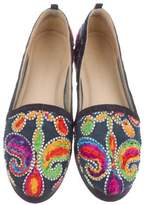 Thumbnail for your product : Stuart Weitzman Embroidered Round Toe Sneakers