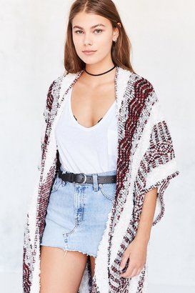 Ecote Textured Stripe Sweater Poncho