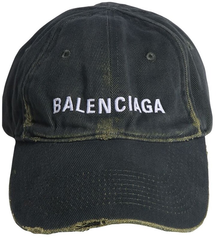 Balenciaga Vintage Cotton Denim Baseball Cap - ShopStyle Hats