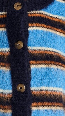 Stine Goya Ash, 1344 Stripes Fluffy Knit Cardigan