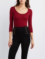 Thumbnail for your product : Charlotte Russe Scoop Neck Bodysuit