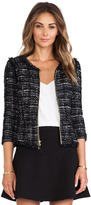 Thumbnail for your product : Milly Featherweight Italian Tweed Fringe Zip Jacket