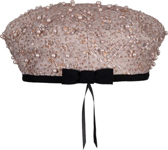 Sibi Jacqueline - Nude Pearl Embellished Beret Hat - ShopStyle