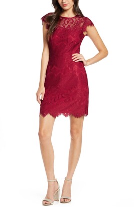 red lace sheath dress