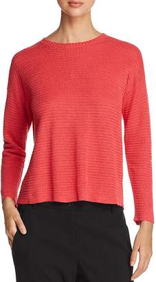 Eileen Fisher Waffle-Knit Split-Back Sweater